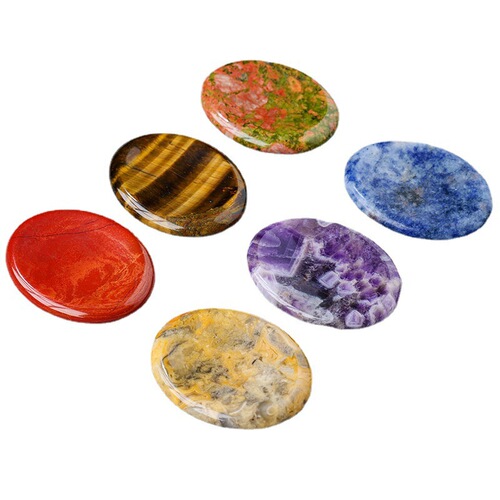 Factory direct sales of natural purple and white powder crystal rough stone, worry-free stone handle piece, thumb relief stone, desk decoration