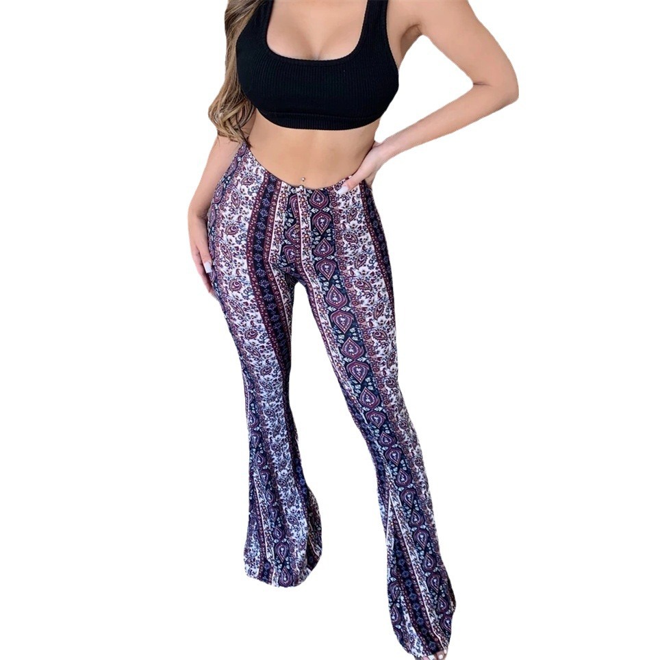 Pantalones Largos Ajustados de Alta Elasticidad con Estampado Sexy y Ligeramente Acampanados para Mujer, Estilo Europeo y Americano, Novedad 2026, Amazon Wish AliExpress image 7