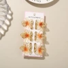 #6 Glitter-Orange [Set of 6 with Card] 4cm Plumeria Style