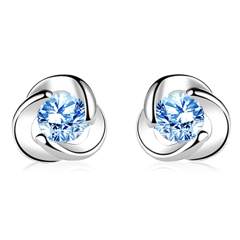 Pendientes de la suerte de trébol de plata esterlina S925