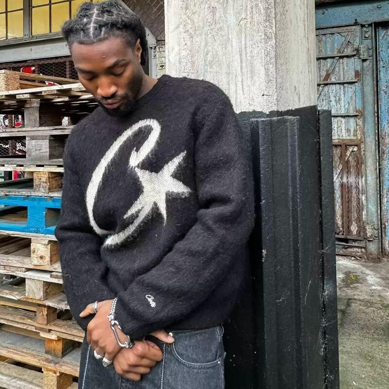 Corteiz long sleeve sweater knitted European and American men and women street UKDRIPDRILL hip hop rap casual warm
