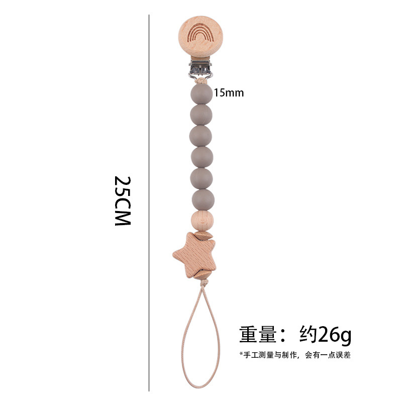 Productos para bebés y niños pequeños clip de tetina de beech DIY estrella de penta de beech creativa perlas de silicona calmante tetina cadena anti-caída cadena