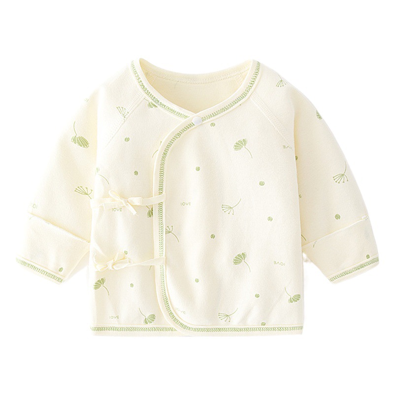 Newborn Baby Half Back Inner Clothes Boneless Cotton Spring and Autumn Newborn Pajamas Full Moon Monk Clothes Baby Top