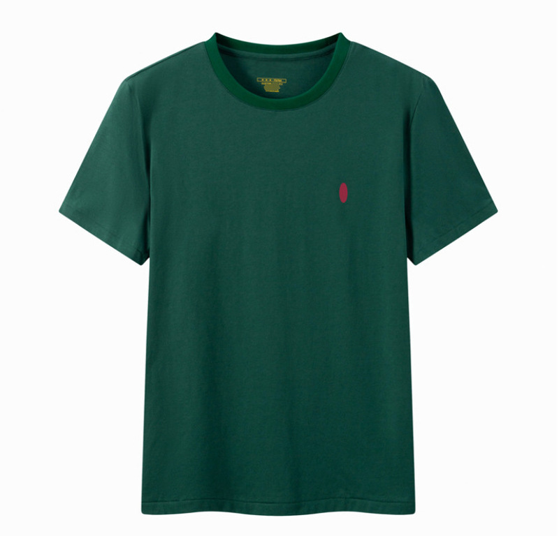 小馬標クロスボーダー夏男性丸首tシャツ半袖修身純綿刺繍r1上着カジュアル百合純綿|undefined