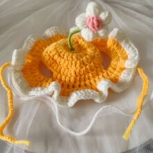 小花苗宠物帽宠物帽子猫狗帽子秋冬季保暖宠物钩织帽子手工钩织