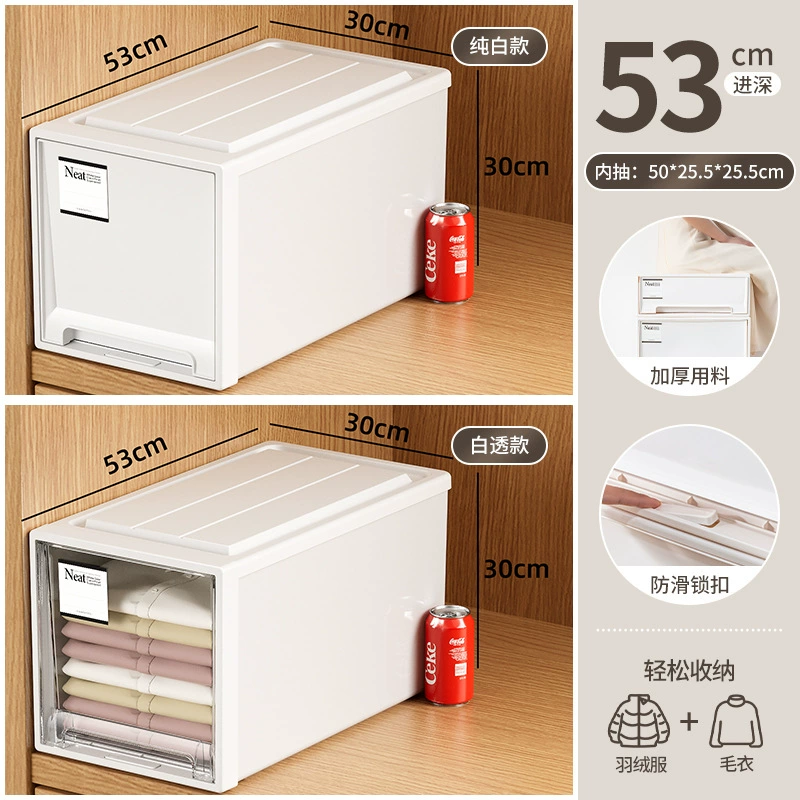 Japanese-Style Storage Box Set, Stackable Drawer System, Multiple Sizes (5–53L), Privacy or Transparent