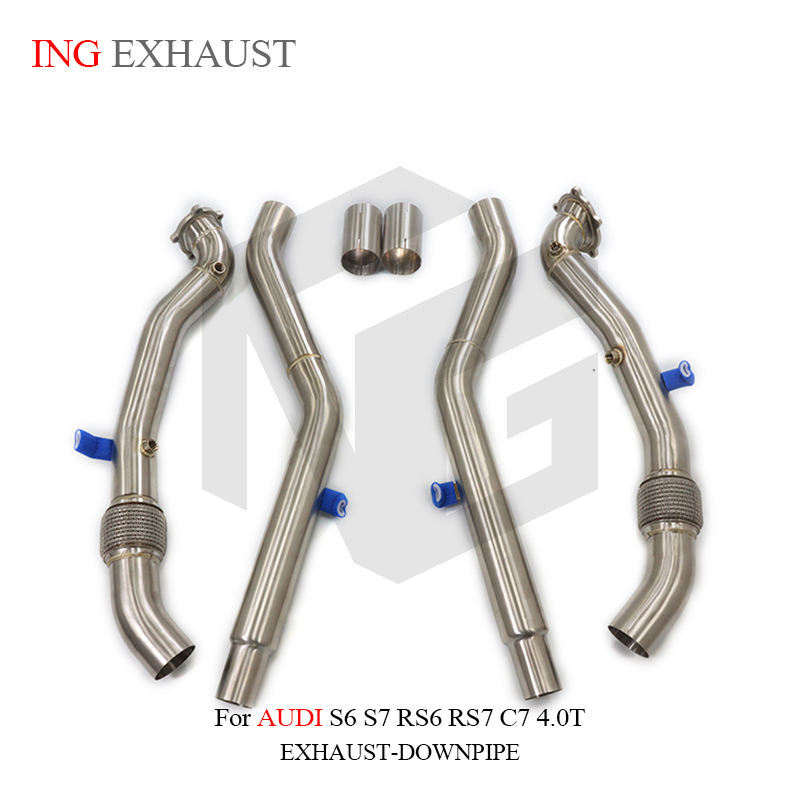 Suitable for Audi S6 S7 RS6 RS7 C7 4.0T stainless steel exhaust downpipe resonator pipe