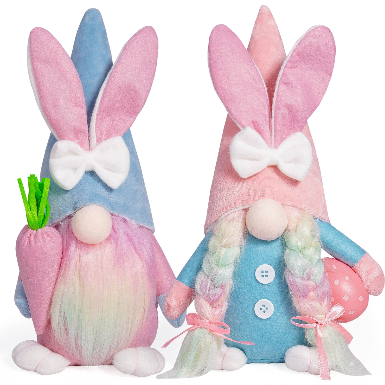 Conejo de Pascua transfronterizo muñeca sin cara rabanes huevos adornos atmósfera de fiesta adornos de decoración encantadores