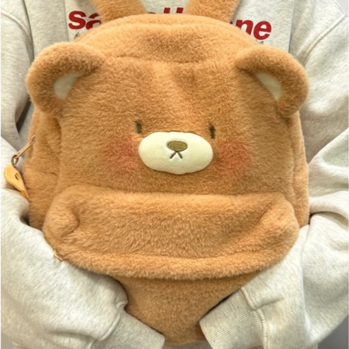 2023 새로운 높은 색상 가치 봉제 곰 배낭 봉제 가방 학생 배낭 귀여운 가방 대용량 가방