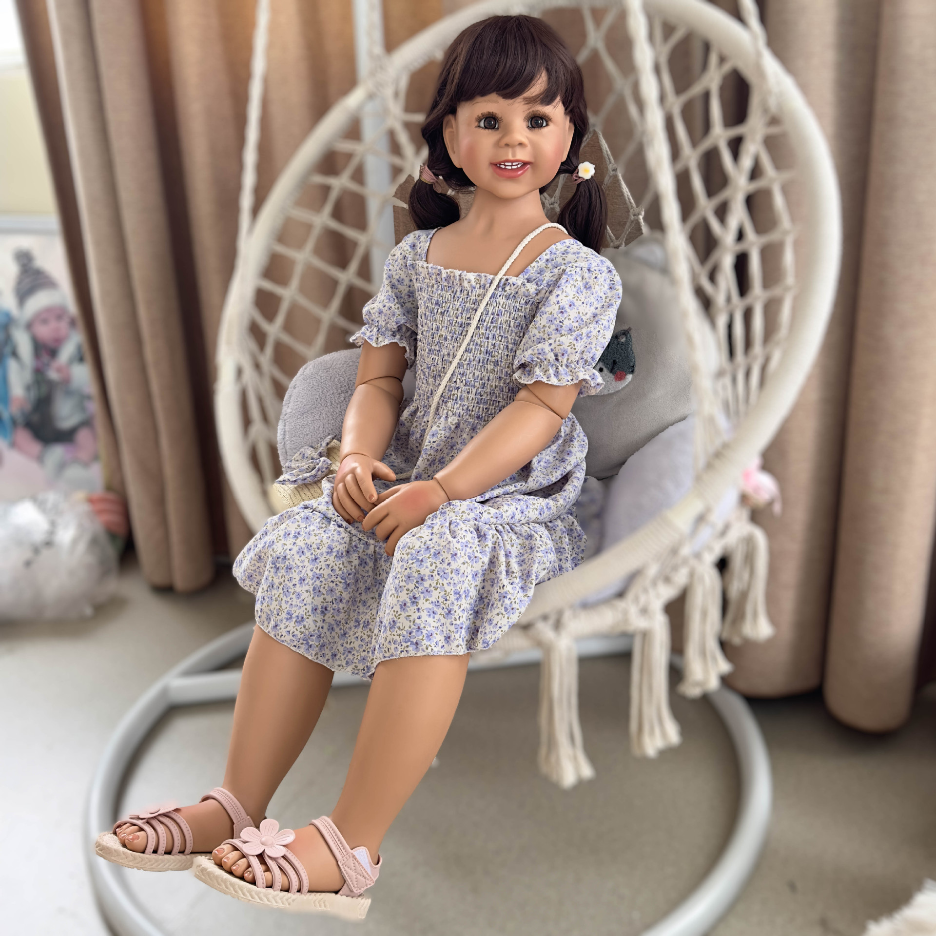 120cm niños mayores 5-6 años Niña muñeca centro comercial personalidad creativa Decoración Ropa Infantil modelo simulación muñeca