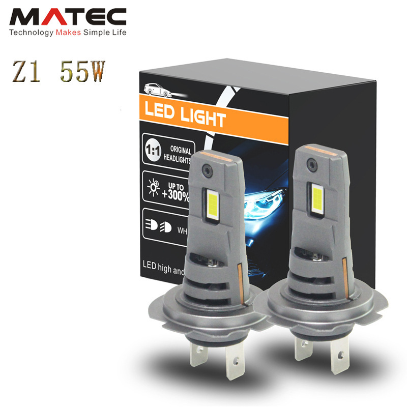 55W in-line integrated H4 car LED headlight with fan decoding function directly replaces the original car halogen lamp