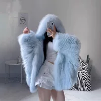 Прямые продажи с фабрики меховая куртка AliExpress Amazon куртка из лисьего меха европейская и американская трансграничная осенне-зимняя куртка для женщин