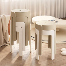 塑料凳子家用加大厚圆凳现代简约风车客厅可叠放摞叠餐桌塑胶高椅