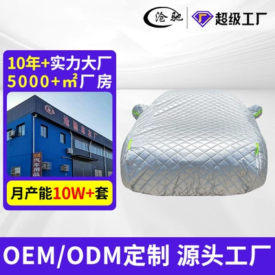 Cross-Border Car Cover with Cotton Padding, Thickened to Prevent Hail, Rain, and Snow, Autumn and Winter Ear-Style Windproof Cover, Warm and Cold-Resistant Quilt