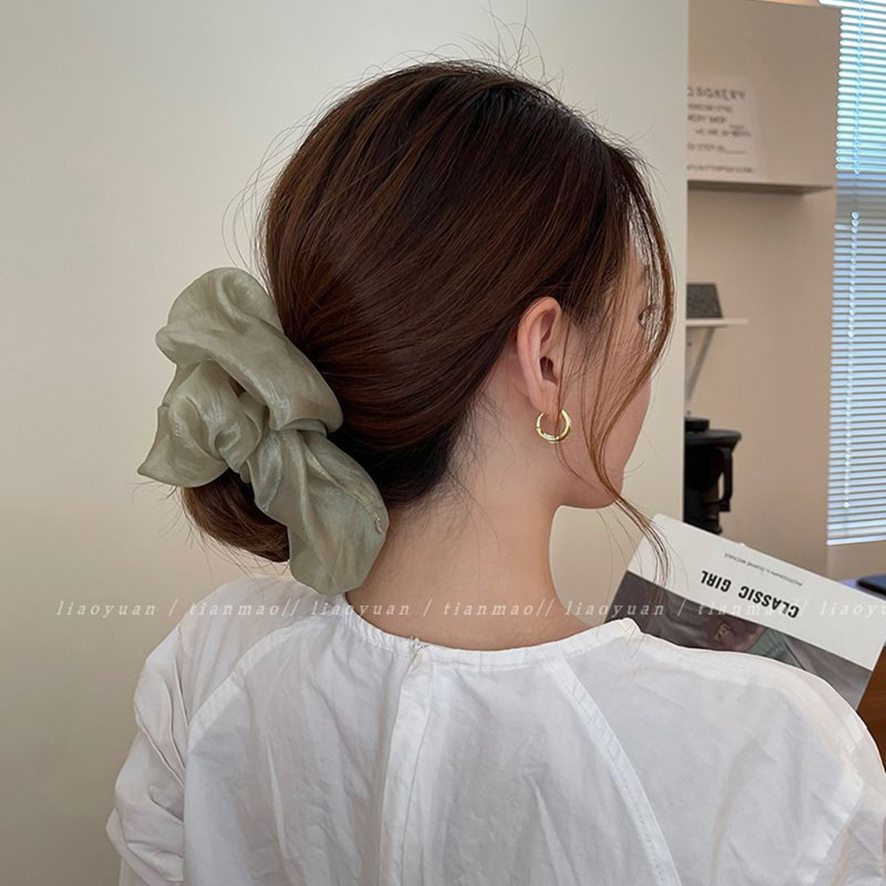 Nubes flotantes ~ Coraje grueso simple, lazo para el cabello, cuerda para la cabeza, sentido avanzado femenino, nueva cabeza de bola, goma, temperamento, cuerda para el cabello de cola de caballo