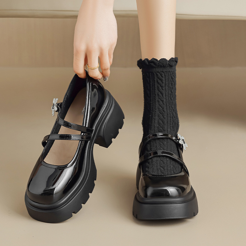 Zapatos Mary Jane Augusden 2026, Nuevos Zapatos de Tacón Alto Franceses con Suela Gruesa para Verano, Estilo Retro Universitario, Zapatos de Cuero