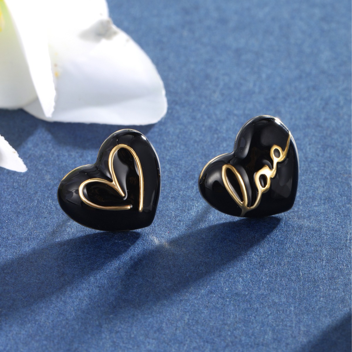 Joyería Xuping estilo francés estilo simple personalidad goteo de aceite amor pendientes nicho de alto nivel sentimiento amor pareja pendientes mujeres