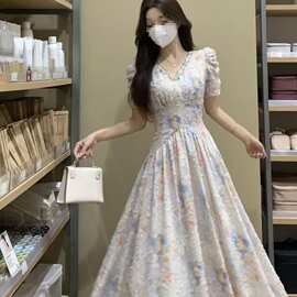 女装仙女长裙法式碎花裙遮肚显绝美子连衣裙夏季甜美大码新款