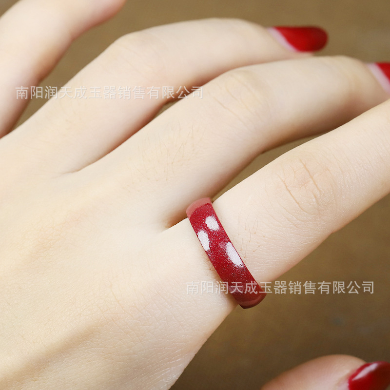 高含有量の朱砂の指輪のアクセサリーの女性の金の紫金砂の本命の年のリングの指輪のアクセサリーは福祉の卸売りを生放送します。|undefined