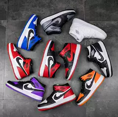 Aj Winter Couple Genuine Aj1 Black and White Panda Putian Shoes High-Top Air Force One Men's Shoes Basketball Sports Sneakers