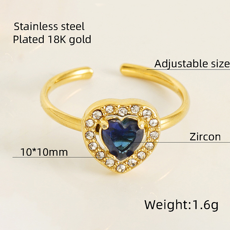 Europeo y americano estilo INS titanio acero doble capa diamante anillo hembra 18K Acero inoxidable anillo ajustable ZIRCON anillo hembra