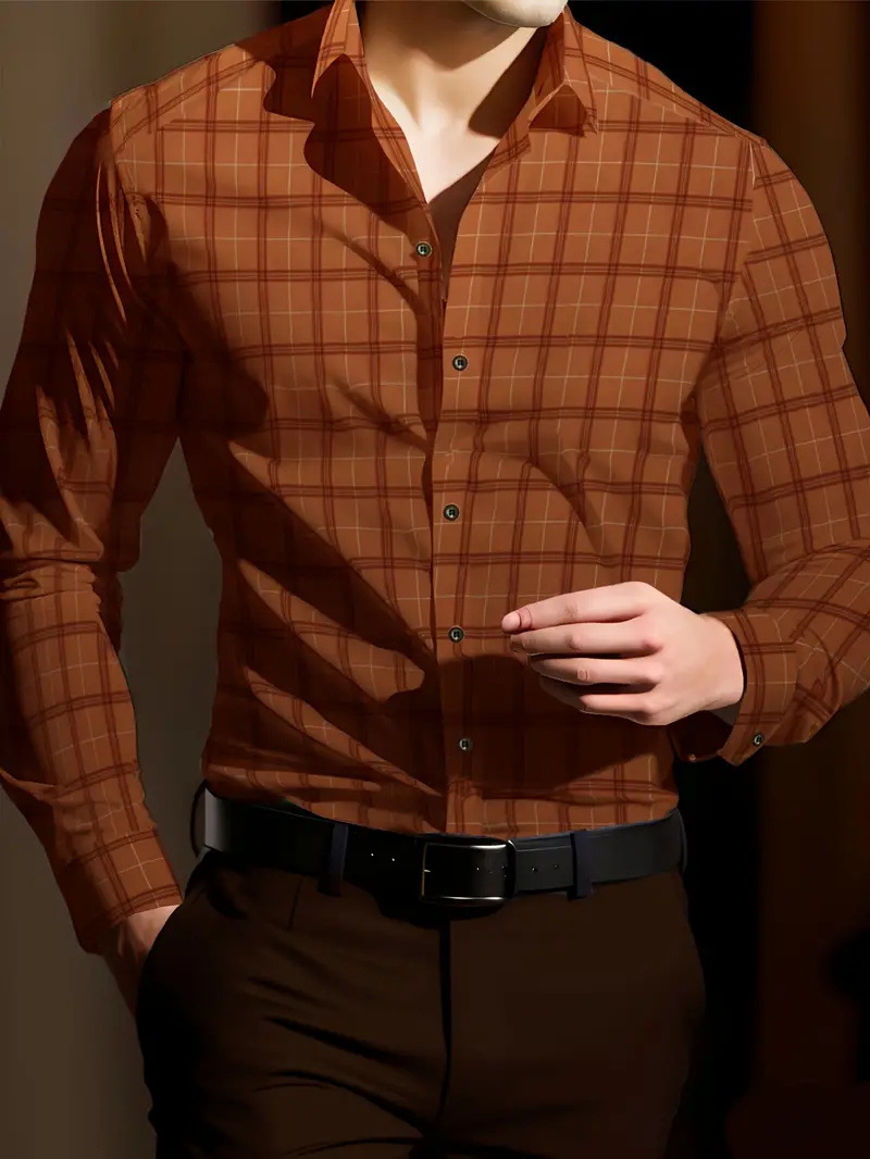 Versión coreana suelta de gran tamaño estilo universitario casual hermosa camisa de solapa estilo Hong Kong camisa a cuadros japonesa manga larga MB12 para hombre