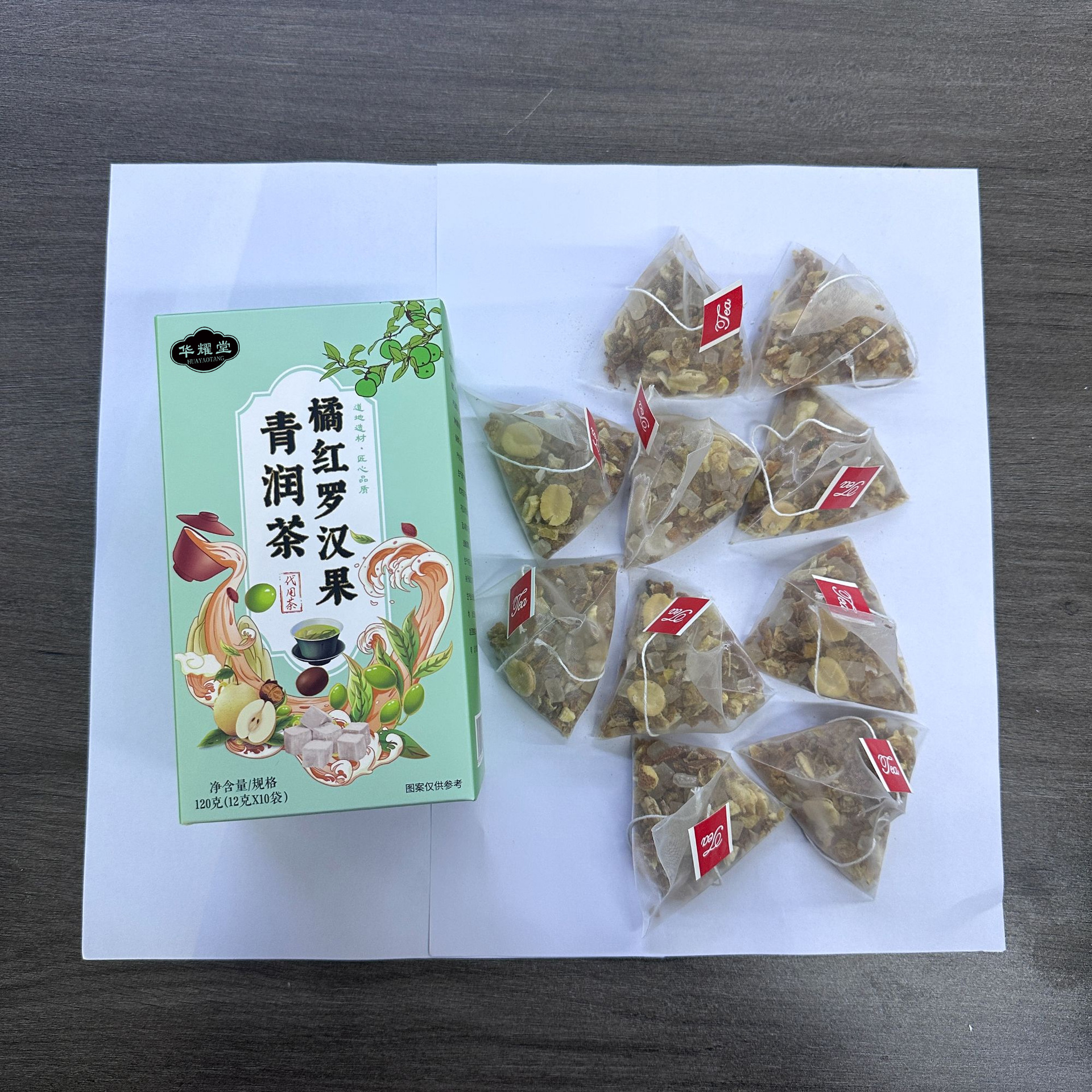 Ju Hong Luo Han Guo Clearing Tea 10 Teabags 120g No-Brew Herbal Blend for Daily Sipping details