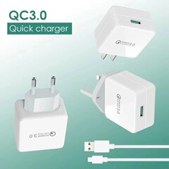 携帯電話充電器壁 USB アダプタ旅行 USB 壁充電器 QC3.0 高速