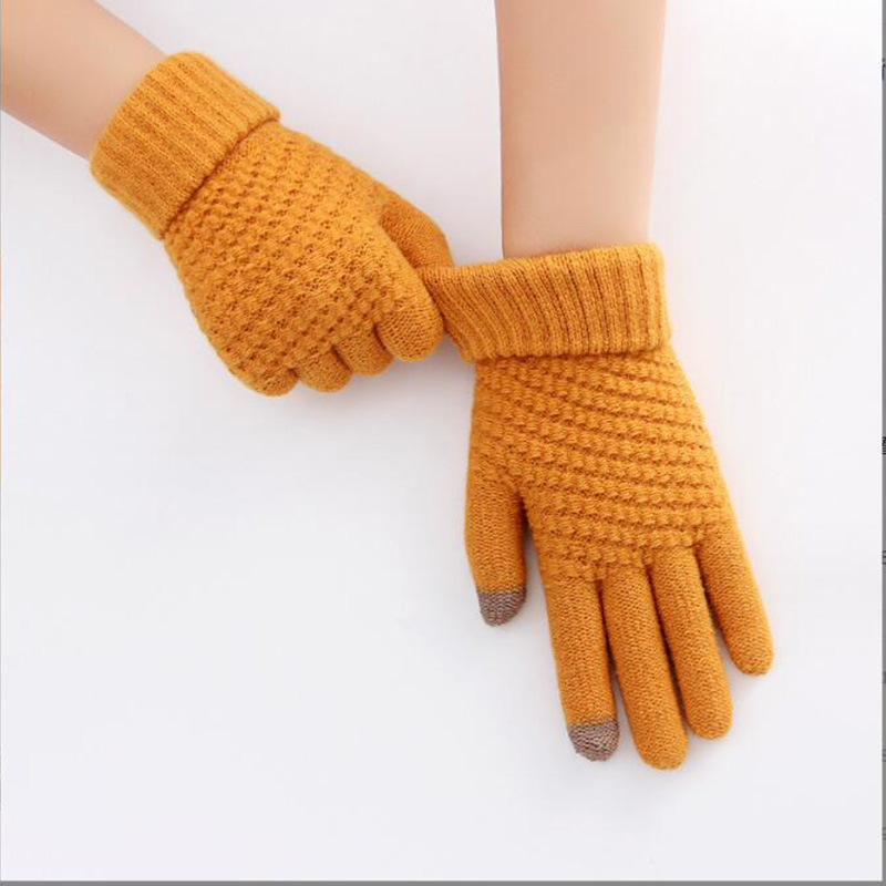 Guantes de pantalla táctil cálidos de invierno guantes de Cachemira a prueba de frío de poliéster engrosados para mujeres guantes antideslizantes para montar al aire libre