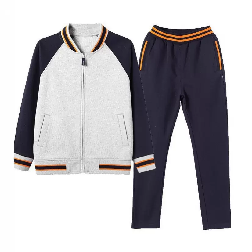 定制校服厂家套装儿童棒球服酒红色丈青色小学生初中运动服学院风