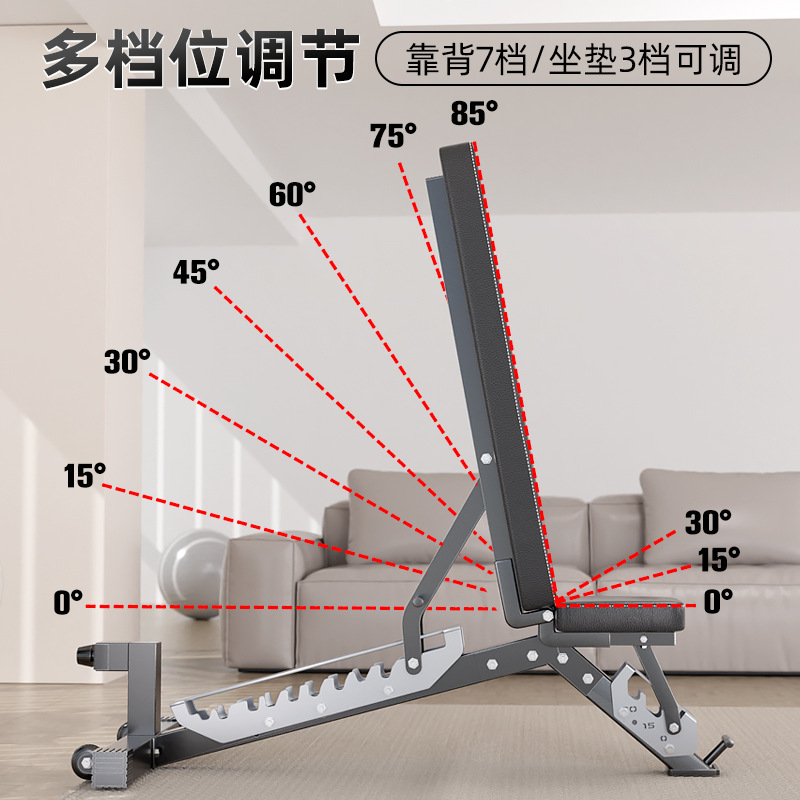 Taburete con mancuernas multifuncional para el hogar Taburete de banca con barra profesional para hombres Tableta de abdominales Silla de fitness para pájaros al por mayor