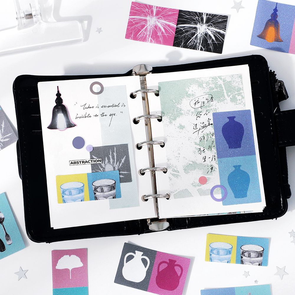 Pegatinas de papel More Pegatinas Flash Sand Paquete de pegatinas Life Himno Arreglo floral Tema de la tienda de mano Pegatinas de película de corte decorativas