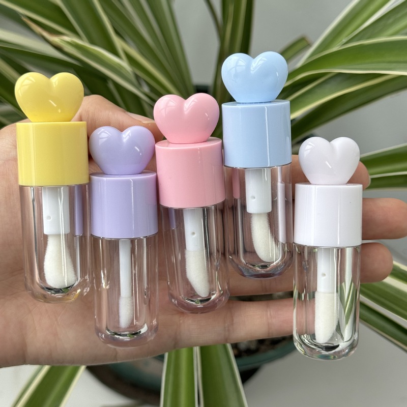 现货5ml多巴胺粉色圆头可爱唇彩唇釉管带大刷头lip gloss tube|undefined