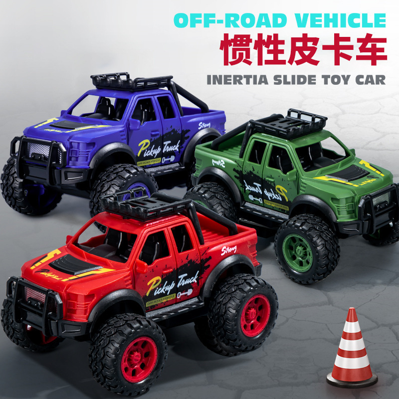 Net red explosions children's toys inertia four-wheel drive stunt off-road pickup truck boys toy car stall wholesale supply