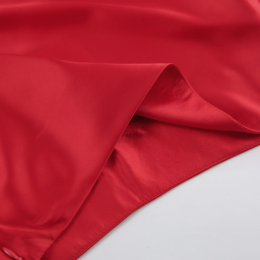 Elegante rode satijnen fishtail rok voor dames feestkleding_voghion.com