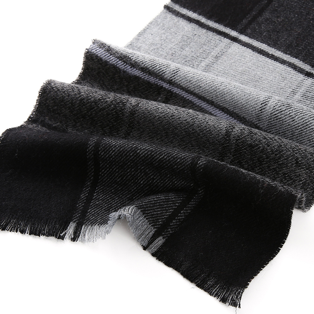 Versatile Winter Scarf For Men Stylish Plaid Tassel Design_voghion.com