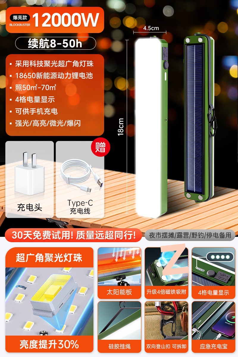 Luz de carga LED luz de emergencia de iluminación de corte de energía atracción magnética inalámbrica camping móvil puestos al aire libre luz de la noche al por mayor