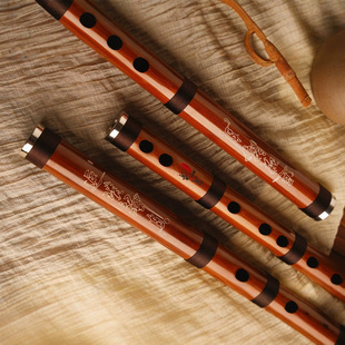 Fengqing Coffee Line Plus Stainless Steel Mouthpiece Premium Handmade Lacquer Flute High-End Transverse Flute Gold Advanced Grade
