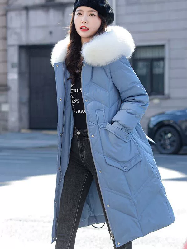 Velvet long fitted down jacket, duck down, maxi length, wholesale
