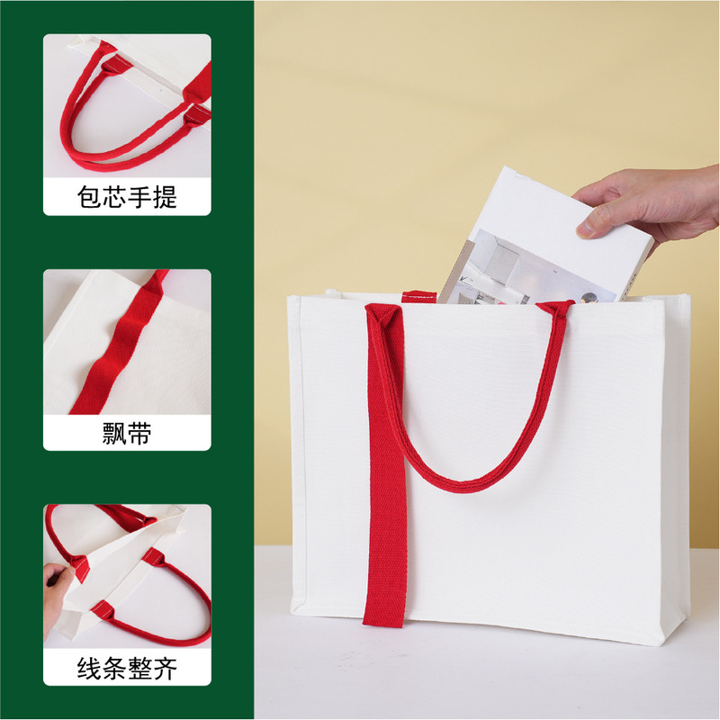 帆布托特包定制立体覆膜空白帆布袋定制logo大容量手提帆布袋定制|undefined