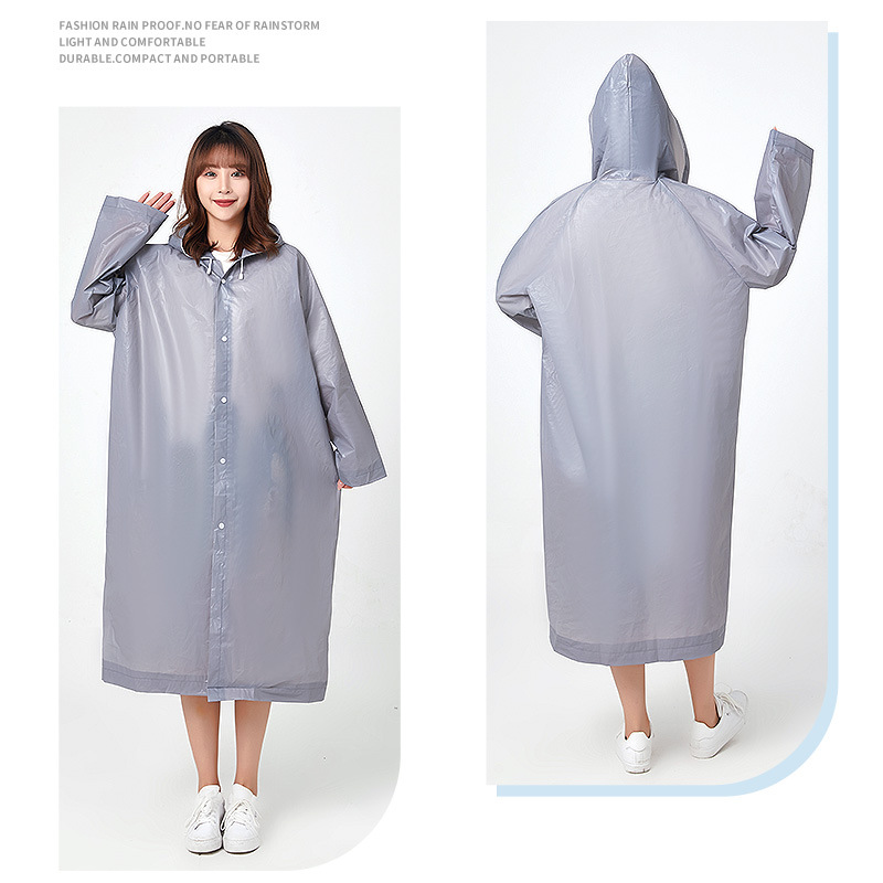 Capa de lluvia no desechable para viajes de protección impermeable de moda para adultos hombres y mujeres EVA chaqueta de lluvia fábrica directa
