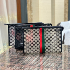 Mist Flower Korean style large-capacity mesh flocking cosmetic bag toiletry bag portable cosmetic bag