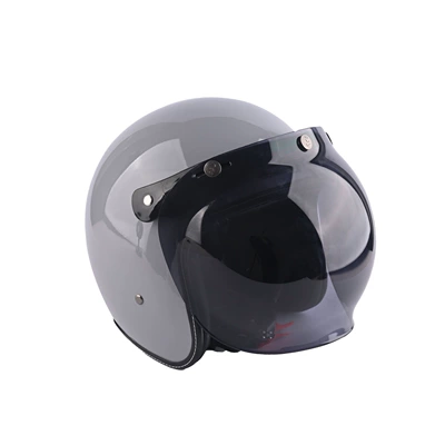 Motosiklet kaskı (dəbilqə) – New Model 3C Certified Retro - cool-gray-bubble-mirror-free-w-brown-mirror-hat-brim-face-towel-s