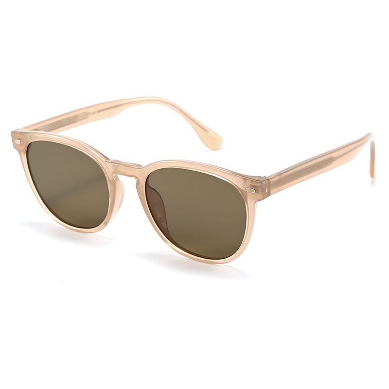High-End Acetate Polarized Sunglasses for Women - New Fashion Retro Square Round Frame Face-Slimming UV Protection Shades - Thumbnail 3