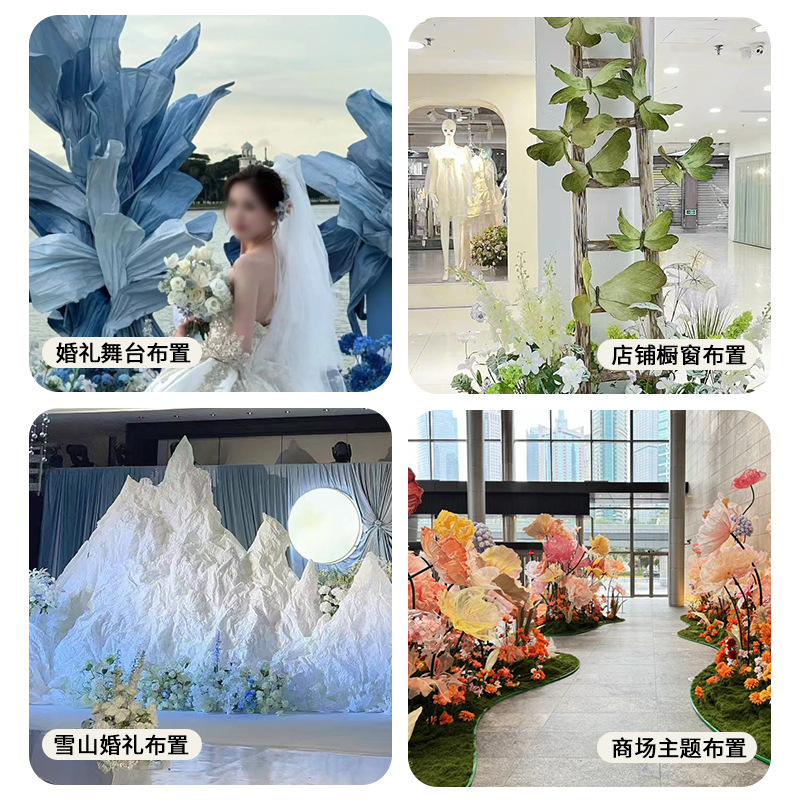 Papel al por mayor y papel para manualidades, papel arrugado, papel para dar forma, papel para decoración de fondo de escenario de bodas, papel manchado, papel artístico