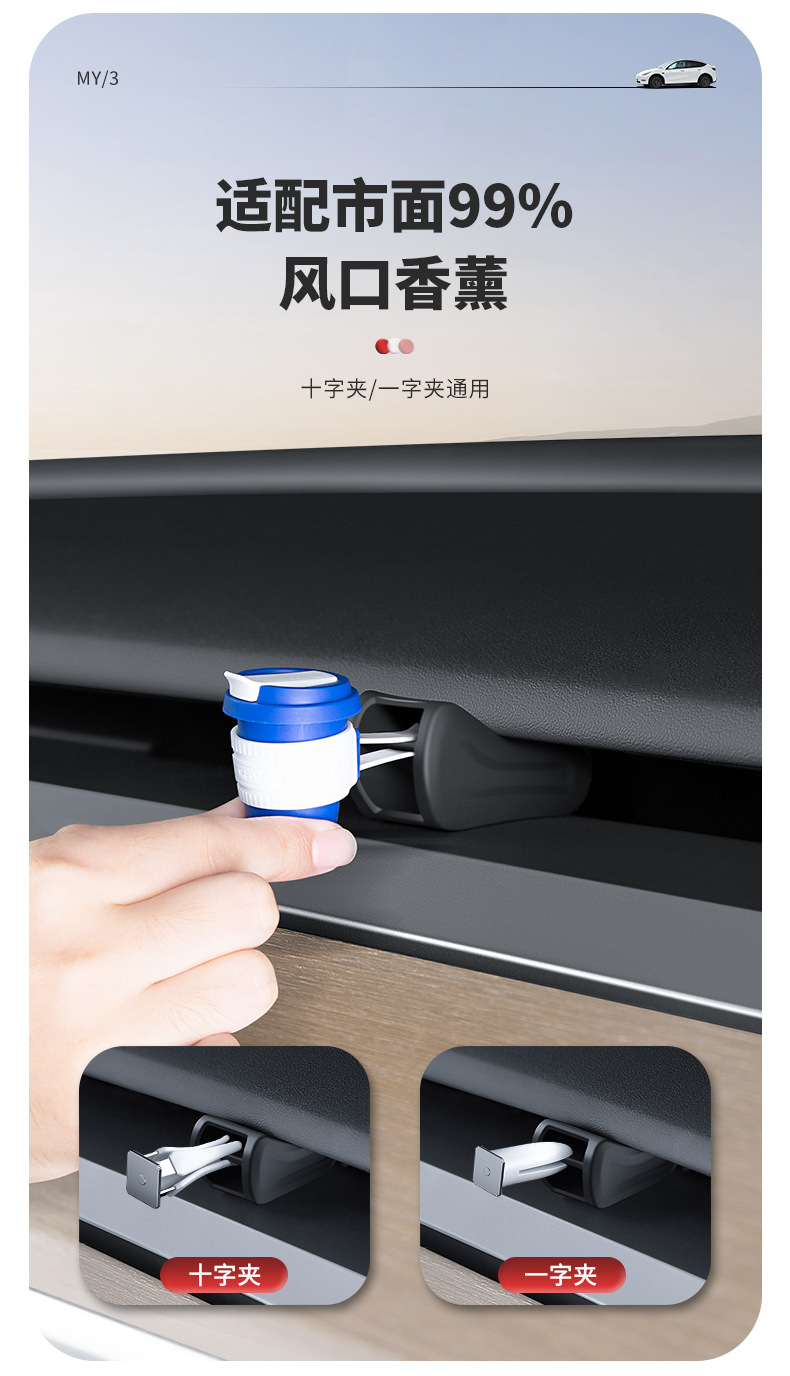 Suitable for the New Model Y/3 Tesla Air Vent Clip Bracket Conversion Head Yl Fragrance Modification Interior Accessories