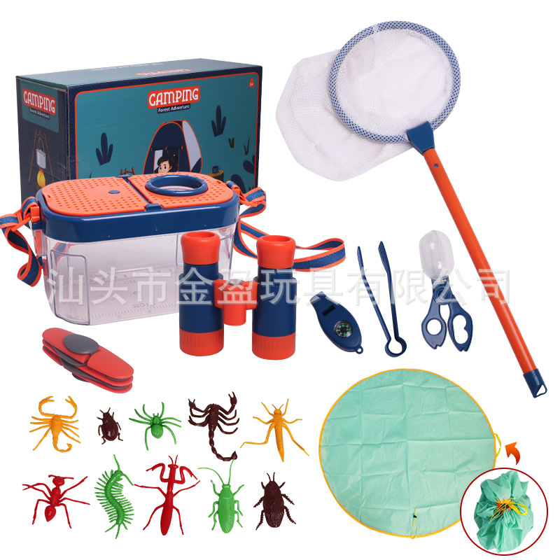 Juegos transfronterizos de campamento al aire libre para niños simulación de carpa de herramientas de supervivencia en el campo conjunto experimental de observación de insectos