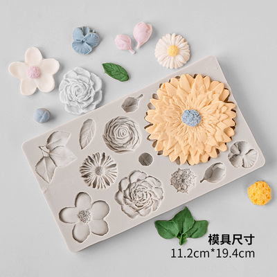 花の葉桜の花びらケーキデコレーションシリコンモールドフォンダンチョコレートデザートテーブルオーナメントベーキングモールド|undefined
