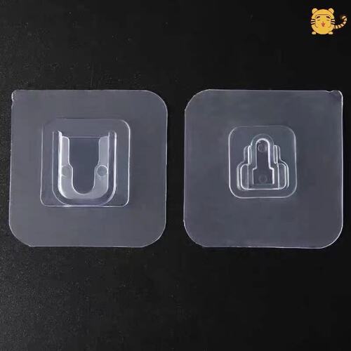 Strong Adhesive Male-Female Clips, Invisible Screw-Free Mountable Double-Sided Tape, Transparent Hook Tabs Manufacturer Supply