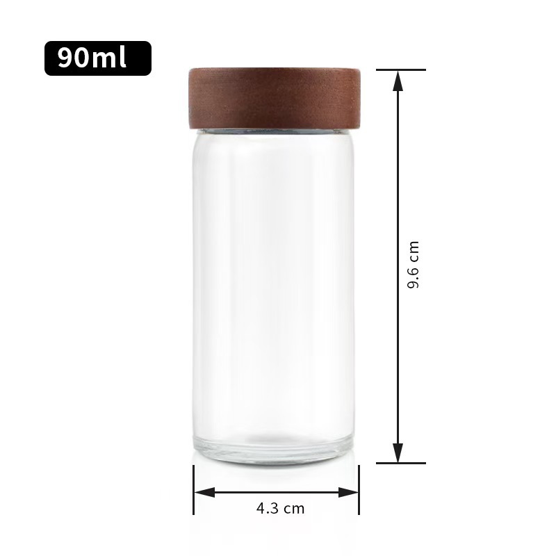 Botella de condimento de cocina cuadrada, frasco de vidrio transparente sellado, botella de condimento, botella de embalaje, botella conveniente de almacenamiento de pimienta